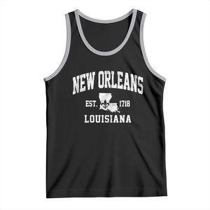 New Orleans Louisiana LA Est 1718 Tank Top TS11 Black Athletic Heather Print Your Wear