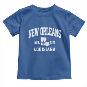 New Orleans Louisiana LA Est 1718 Toddler T Shirt TS11 Royal Blue Print Your Wear