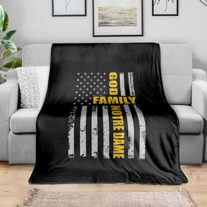 God Family Notre Dame Throw Blanket Irish Patriotic American Flag TS11 Print Your Wear