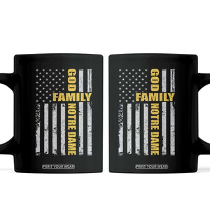 God Family Notre Dame Coffee Mug Irish Patriotic American Flag TS11 Black Print Your Wear