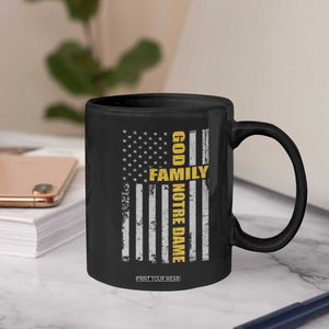 God Family Notre Dame Coffee Mug Irish Patriotic American Flag TS11 Print Your Wear