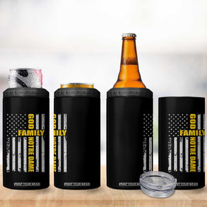 God Family Notre Dame 4 in 1 Can Cooler Tumbler Irish Patriotic American Flag TS11 Print Your Wear