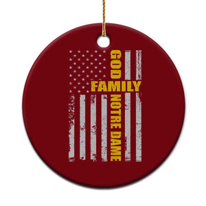 God Family Notre Dame Ceramic Ornament Irish Patriotic American Flag TS11 1pc Red Print Your Wear