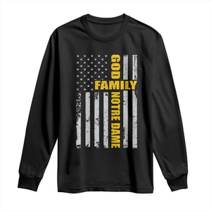 God Family Notre Dame Long Sleeve Shirt Irish Patriotic American Flag TS11 Black Print Your Wear