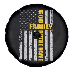 God Family Notre Dame Spare Tire Cover - Irish Patriotic American Flag TS11 Print Your Wear