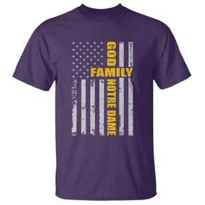 God Family Notre Dame T Shirt Irish Patriotic American Flag TS11 Purple Print Your Wear