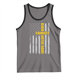 God Family Notre Dame Tank Top Irish Patriotic American Flag TS11 Deep Heather Black Print Your Wear