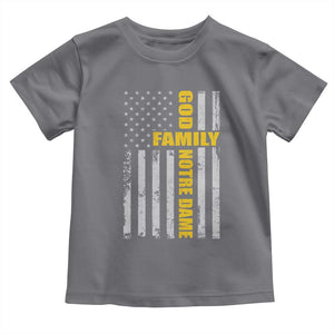 God Family Notre Dame Toddler T Shirt Irish Patriotic American Flag TS11 Charcoal Print Your Wear