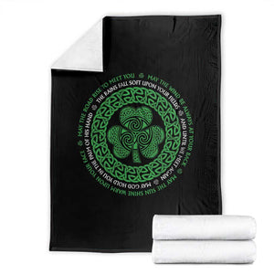 Irish Blessing May The Road Rise To Meet You Throw Blanket Celtic Knot Shamrock TS11 Black Print Your Wear