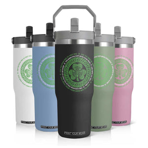 Irish Blessing May The Road Rise To Meet You Flip Straw Tumbler Celtic Knot Shamrock TS11 Print Your Wear