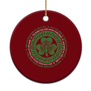 Irish Blessing May The Road Rise To Meet You Ceramic Ornament Celtic Knot Shamrock TS11 1pc Red Print Your Wear