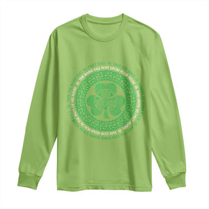 Irish Blessing May The Road Rise To Meet You Long Sleeve Shirt Celtic Knot Shamrock TS11 Lime Print Your Wear