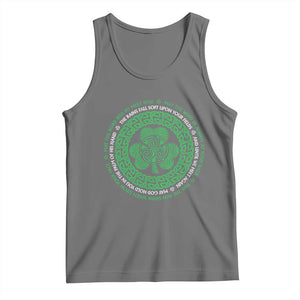 Irish Blessing May The Road Rise To Meet You Tank Top Celtic Knot Shamrock TS11 Black Heather Print Your Wear