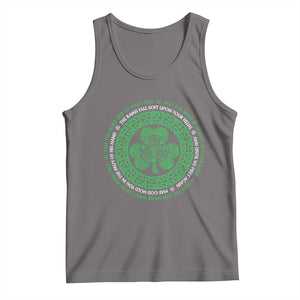 Irish Blessing May The Road Rise To Meet You Tank Top Celtic Knot Shamrock TS11 Deep Heather Print Your Wear