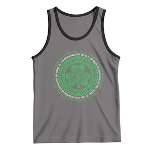 Irish Blessing May The Road Rise To Meet You Tank Top Celtic Knot Shamrock TS11 Deep Heather Black Print Your Wear