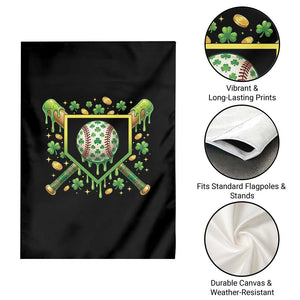 St Patricks Day Baseball Ice Cream Drip Home Plate Garden Flag TS11 Print Your Wear