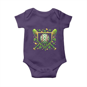 St Patricks Day Baseball Ice Cream Drip Home Plate Baby Onesie TS11 Purple Print Your Wear