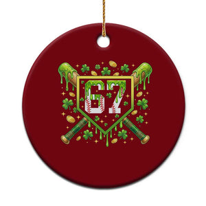 Funny St Patricks Day 67 Six Seven Baseball Ice Cream Drip Ceramic Ornament TS11 1pc Red Print Your Wear
