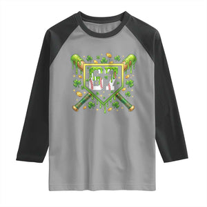 Funny St Patricks Day 67 Six Seven Baseball Ice Cream Drip Raglan Shirt TS11 Sport Gray Black Print Your Wear