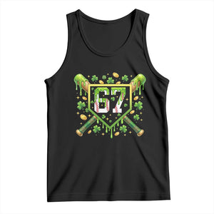 Funny St Patricks Day 67 Six Seven Baseball Ice Cream Drip Tank Top TS11 Black Print Your Wear