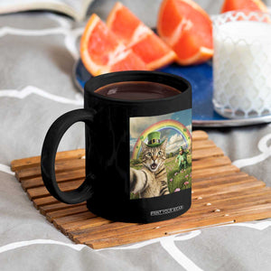 St Patricks Day Cat Selfie with Leprechaun Coffee Mug TS11 Print Your Wear