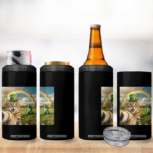 St Patricks Day Cat Selfie with Leprechaun 4 in 1 Can Cooler Tumbler TS11 Print Your Wear