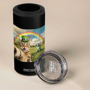 St Patricks Day Cat Selfie with Leprechaun 4 in 1 Can Cooler Tumbler TS11 Print Your Wear