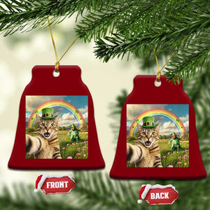St Patricks Day Cat Selfie with Leprechaun Ceramic Ornament TS11 Print Your Wear