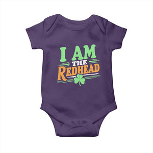Funny St Patrick's Day I Am The Redhead Baby Onesie Shamrock TS11 Purple Print Your Wear