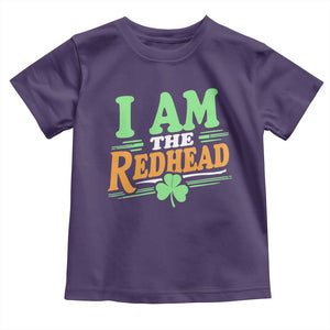 Funny St Patrick's Day I Am The Redhead Toddler T Shirt Shamrock TS11 Purple Print Your Wear