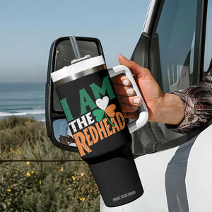 Funny Irish St Patrick's Day I Am The Redhead Tumbler With Handle Ireland Flag Shamrock TS11 Print Your Wear