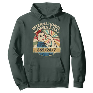 International Women's Day IWD 8 March 2025 Hoodie TS11 Dark Forest Green Print Your Wear