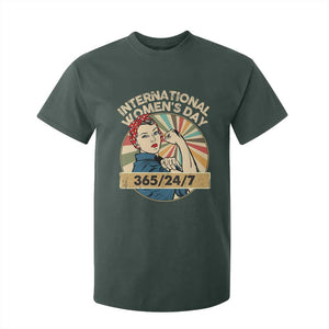 International Women's Day IWD 8 March 2025 T Shirt For Kid TS11 Dark Forest Green Print Your Wear
