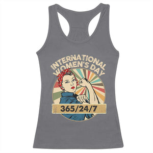 International Women's Day IWD 8 March 2025 Racerback Tank Top TS11 Charcoal Print Your Wear