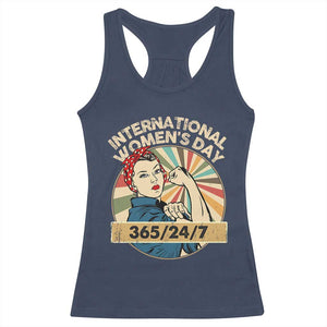 International Women's Day IWD 8 March 2025 Racerback Tank Top TS11 Navy Print Your Wear