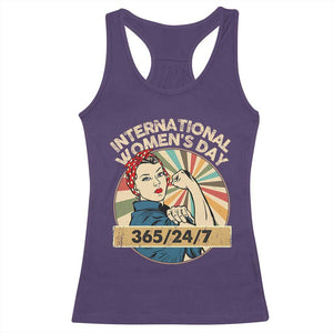 International Women's Day IWD 8 March 2025 Racerback Tank Top TS11 Purple Print Your Wear