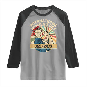 International Women's Day IWD 8 March 2025 Raglan Shirt TS11 Sport Gray Black Print Your Wear