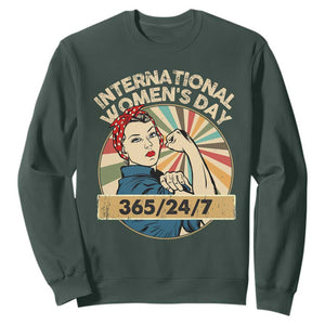 International Women's Day IWD 8 March 2025 Sweatshirt TS11 Dark Forest Green Print Your Wear