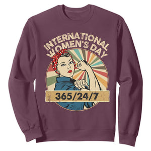 International Women's Day IWD 8 March 2025 Sweatshirt TS11 Maroon Print Your Wear