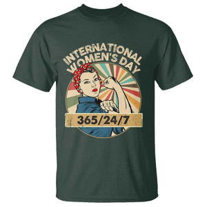 International Women's Day IWD 8 March 2025 T Shirt TS11 Dark Forest Green Print Your Wear