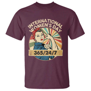 International Women's Day IWD 8 March 2025 T Shirt TS11 Maroon Print Your Wear
