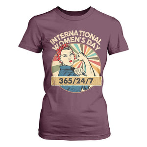 International Women's Day IWD 8 March 2025 T Shirt For Women TS11 Maroon Print Your Wear