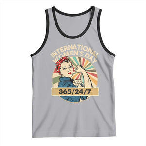International Women's Day IWD 8 March 2025 Tank Top TS11 Athletic Heather Black Print Your Wear