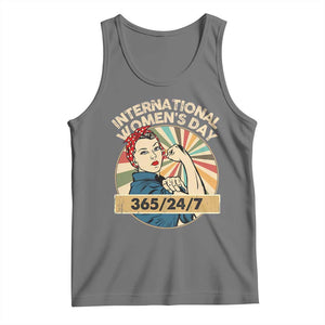 International Women's Day IWD 8 March 2025 Tank Top TS11 Black Heather Print Your Wear