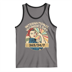 International Women's Day IWD 8 March 2025 Tank Top TS11 Deep Heather Black Print Your Wear