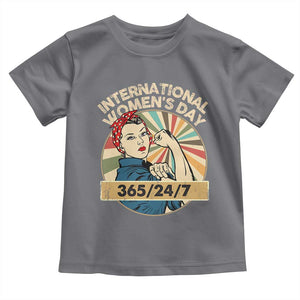 International Women's Day IWD 8 March 2025 Toddler T Shirt TS11 Charcoal Print Your Wear