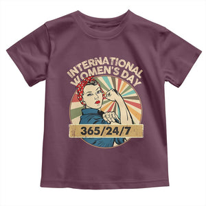 International Women's Day IWD 8 March 2025 Toddler T Shirt TS11 Maroon Print Your Wear