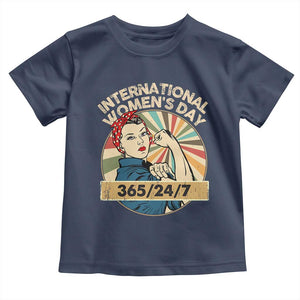 International Women's Day IWD 8 March 2025 Toddler T Shirt TS11 Navy Print Your Wear