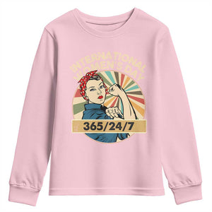 International Women's Day IWD 8 March 2025 Youth Sweatshirt TS11 Light Pink Print Your Wear