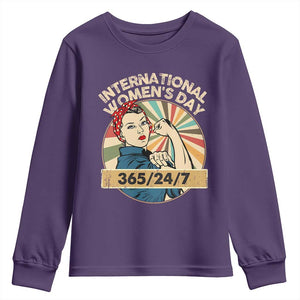 International Women's Day IWD 8 March 2025 Youth Sweatshirt TS11 Purple Print Your Wear